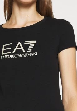 EA7 Emporio Armani Femme T Shirt Imprimé Black/light Gold -EA7 Emporio Armani Soldes Magasin 04b09aac72ee47c886f1b76c2e8a7fe0