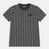 EA7 Emporio Armani MONOGRAM UNISEX T Shirt Imprimé Fancy Black White