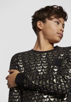 EA7 Emporio Armani MONOGRAM UNISEX Sweatshirt Black/gold -EA7 Emporio Armani Soldes Magasin 10fe3b4e5c7f4c7e8e864c11ca3cc47e