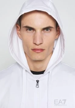 EA7 Emporio Armani Sweat à Capuche Zippé White Homme -EA7 Emporio Armani Soldes Magasin 12cf11d66a1041c8ab9cbe68d8481dd7
