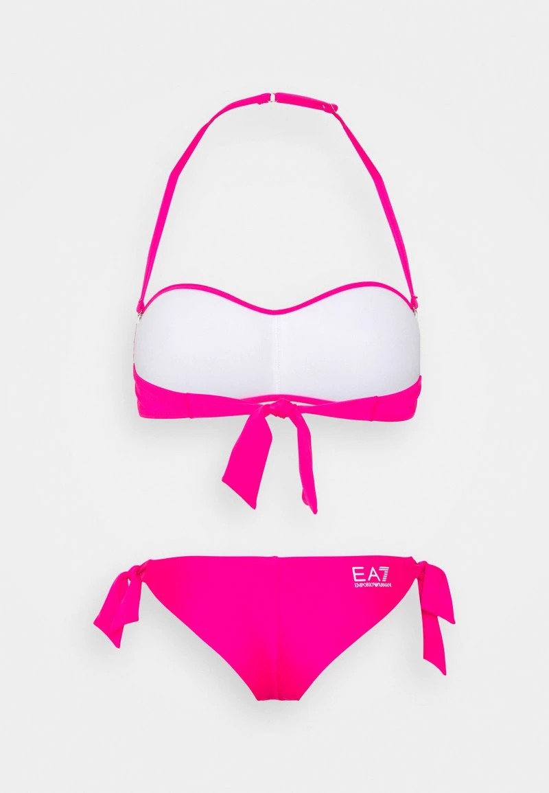 EA7 Emporio Armani SEAWORLD MAXI LOGO BAND Bikini Pink Fluorecent Femme 2 EA7 Emporio Armani SEAWORLD MAXI LOGO BAND Bikini Pink Fluorecent Femme – Image 2
