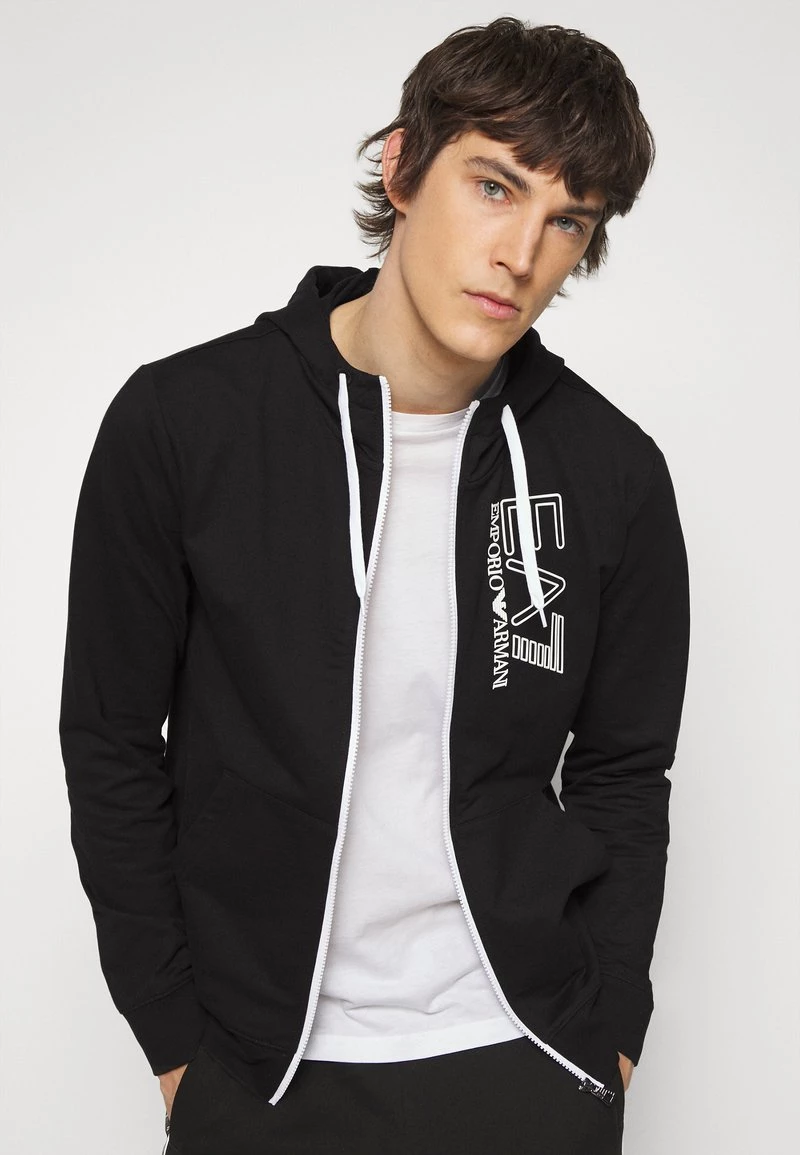 EA7 Emporio Armani Sweat à Capuche Zippé Black Homme 4 EA7 Emporio Armani Sweat à Capuche Zippé Black Homme – Image 4