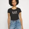 EA7 Emporio Armani T Shirt Imprimé Black/peach Femme