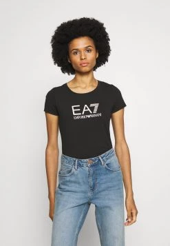 EA7 Emporio Armani T Shirt Imprimé Black/peach Femme