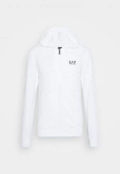 EA7 Emporio Armani Sweat à Capuche Zippé White Homme -EA7 Emporio Armani Soldes Magasin 1db905e8891b40f4ad7393e10d87fd20