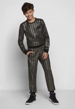 EA7 Emporio Armani PANTS MONOGRAM TAPE UNISEX Pantalon De Survêtement Black Gold -EA7 Emporio Armani Soldes Magasin 1e33098b26f24ff2b5eebc8f04a580e0