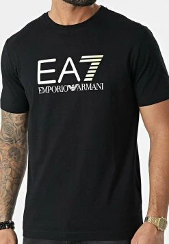 EA7 Emporio Armani Homme STAMPA SPECCHIO T Shirt Imprimé Nero