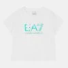 EA7 Emporio Armani Enfant TRAIN IRIDESCENT GIRL CROP TEE T Shirt Imprimé White