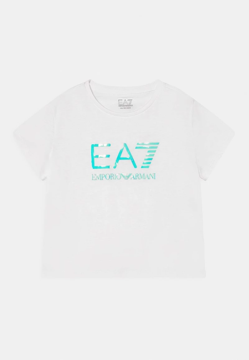 EA7 Emporio Armani Enfant TRAIN IRIDESCENT GIRL CROP TEE T Shirt Imprimé White 1 EA7 Emporio Armani Enfant TRAIN IRIDESCENT GIRL CROP TEE T Shirt Imprimé White