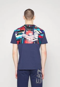 EA7 Emporio Armani Homme T Shirt Imprimé Dark Blue -EA7 Emporio Armani Soldes Magasin 22c0de7311d249fa85f9ea0f1503eeec