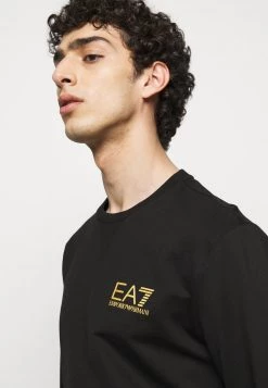 EA7 Emporio Armani Sweatshirt Black/gold Homme -EA7 Emporio Armani Soldes Magasin 2460f9d48b9741459a26377e09cd3bc1