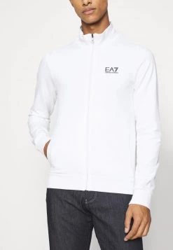 EA7 Emporio Armani Homme Sweat à Capuche Zippé White -EA7 Emporio Armani Soldes Magasin 253b389b65994cdd892c1e3bb7171b53