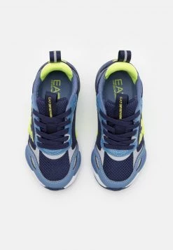 EA7 Emporio Armani Baskets Basses Blue/neon Green Enfant -EA7 Emporio Armani Soldes Magasin 27edf9a74373488fa715501cbd20c507