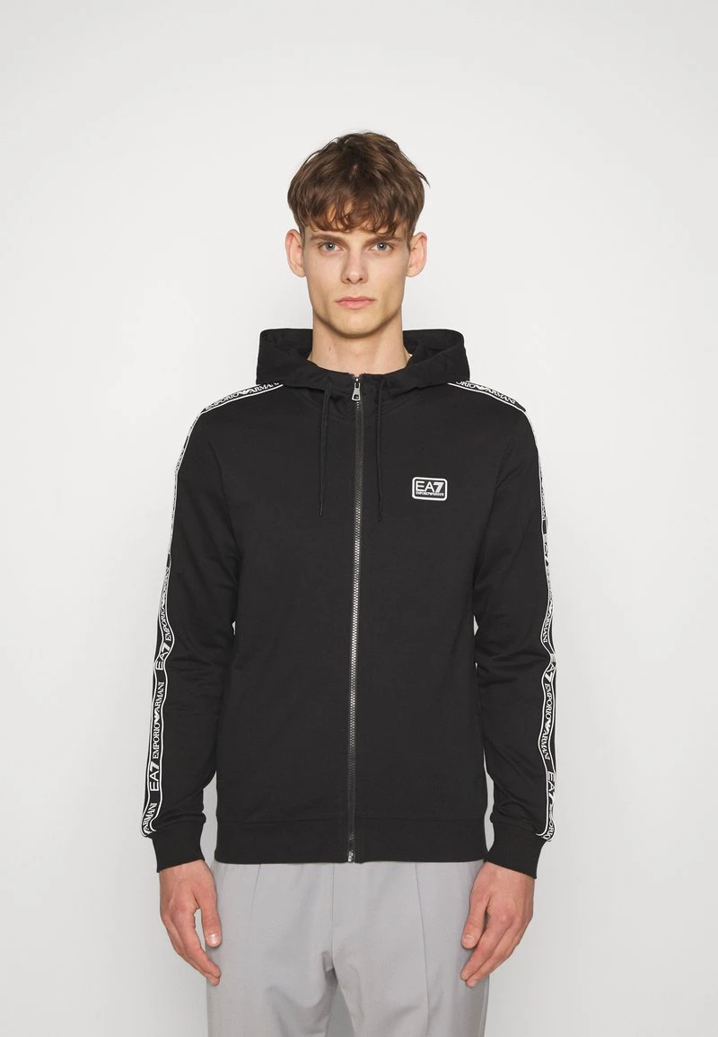 EA7 Emporio Armani Homme Sweat à Capuche Zippé Black 1 EA7 Emporio Armani Homme Sweat à Capuche Zippé Black