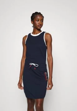EA7 Emporio Armani TENNIS CLUB DRESS Robe De Sport Blu Navy Femme