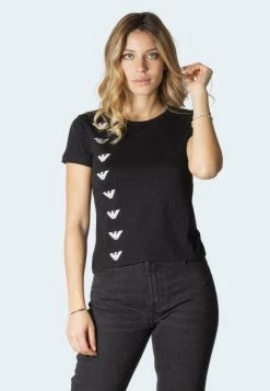 EA7 Emporio Armani T Shirt Imprimé Black Femme