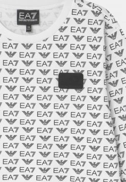 EA7 Emporio Armani MONOGRAM UNISEX Sweatshirt Fancy White -EA7 Emporio Armani Soldes Magasin 472356a2f73f44bbb7b58a131729977c