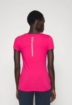 EA7 Emporio Armani Femme T Shirt Imprimé Pink -EA7 Emporio Armani Soldes Magasin 49840b127be74436aa5118446aa809ca