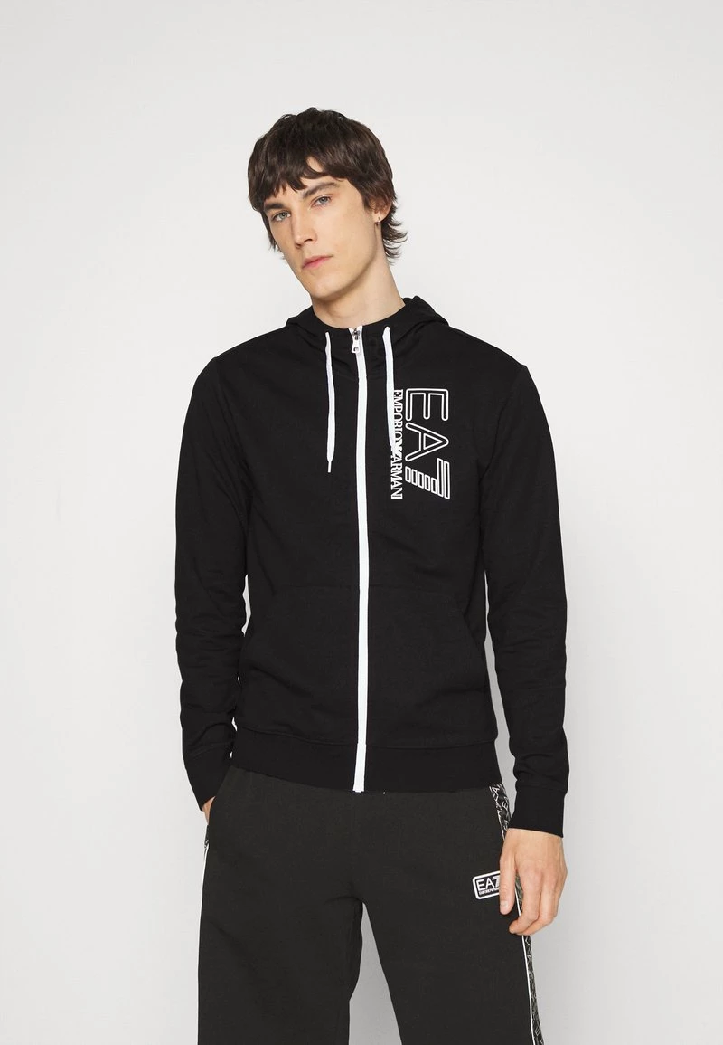 EA7 Emporio Armani Sweat à Capuche Zippé Black Homme 1 EA7 Emporio Armani Sweat à Capuche Zippé Black Homme