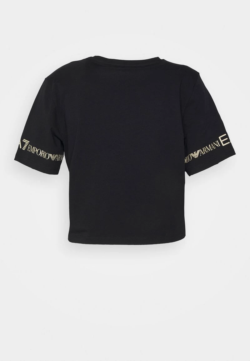 EA7 Emporio Armani T Shirt Imprimé Black/gold Femme 2 EA7 Emporio Armani T Shirt Imprimé Black/gold Femme – Image 2