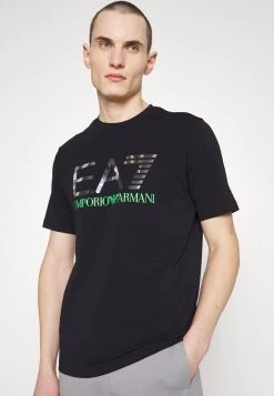 EA7 Emporio Armani Homme T Shirt Imprimé Black -EA7 Emporio Armani Soldes Magasin 605be9006de0495db5eee8cd1887eece