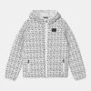 EA7 Emporio Armani HOODIE ECO DOWN MONOGRAM UNISEX Veste D'hiver Fancy White