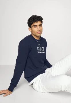 EA7 Emporio Armani Sweatshirt Dark Blue Homme -EA7 Emporio Armani Soldes Magasin 731a0d449ff643978a89873e71cd5a41