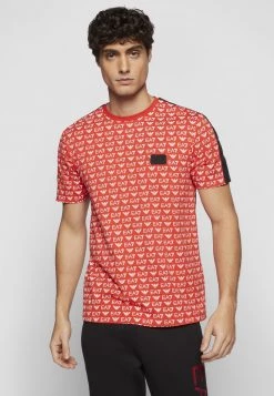 EA7 Emporio Armani TEE ALLOVER LOGO T Shirt Imprimé Red/white Homme -EA7 Emporio Armani Soldes Magasin 75cdffc1772346fea597683953721fa5