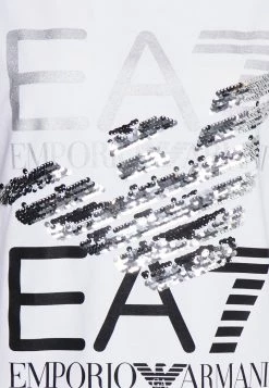 EA7 Emporio Armani T Shirt Imprimé White Femme -EA7 Emporio Armani Soldes Magasin 7a96f8fae8ae42989424e9cf3ad13da2