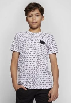 EA7 Emporio Armani MONOGRAM UNISEX T Shirt Imprimé White Black -EA7 Emporio Armani Soldes Magasin 7daffa5283944a9bb6b4cb1f8a359f02