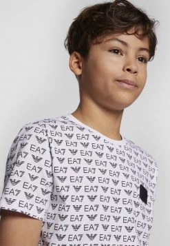 EA7 Emporio Armani MONOGRAM UNISEX T Shirt Imprimé White Black -EA7 Emporio Armani Soldes Magasin 8117985e68f340cca59858df7302a70a