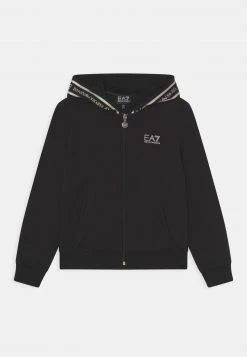 EA7 Emporio Armani Enfant Sweat à Capuche Zippé Black