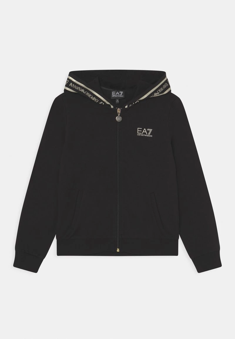 EA7 Emporio Armani Enfant Sweat à Capuche Zippé Black 1 EA7 Emporio Armani Enfant Sweat à Capuche Zippé Black