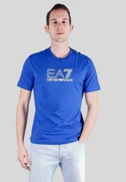 EA7 Emporio Armani T Shirt Imprimé Royal Homme