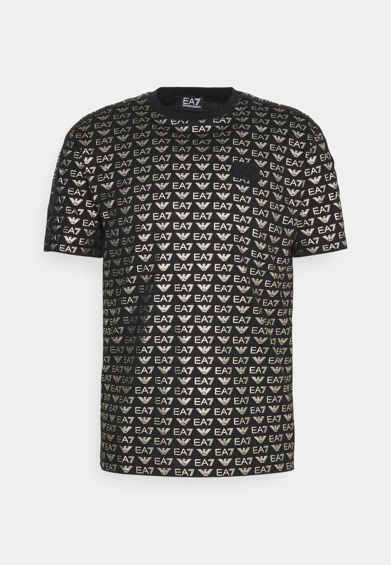 EA7 Emporio Armani TEE ALLOVER LOGO T Shirt Imprimé Black Homme 5 EA7 Emporio Armani TEE ALLOVER LOGO T Shirt Imprimé Black Homme – Image 5