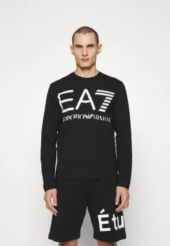EA7 Emporio Armani T Shirt à Manches Longues Black Homme