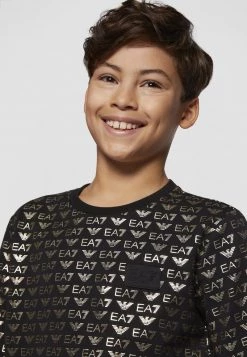 EA7 Emporio Armani MONOGRAM UNISEX Sweatshirt Black/gold -EA7 Emporio Armani Soldes Magasin aa98c9507b4040e99d6143173936c190