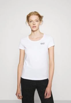 EA7 Emporio Armani T Shirt Imprimé White/black Femme