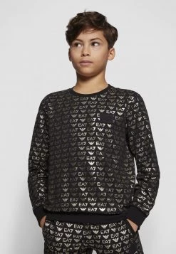 EA7 Emporio Armani MONOGRAM UNISEX Sweatshirt Black/gold -EA7 Emporio Armani Soldes Magasin c4a6b7c446fa410189cea8cdf4353870