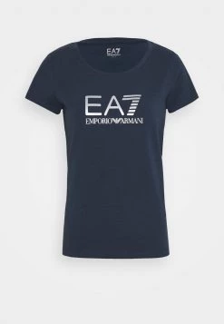 EA7 Emporio Armani Femme T Shirt Imprimé Navy Blue/silver