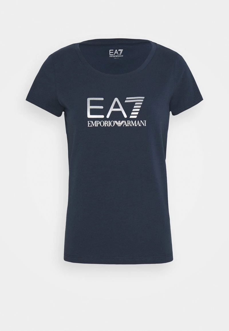 EA7 Emporio Armani Femme T Shirt Imprimé Navy Blue/silver 1 EA7 Emporio Armani Femme T Shirt Imprimé Navy Blue/silver