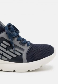 EA7 Emporio Armani UNISEX Baskets Basses Navy/silver -EA7 Emporio Armani Soldes Magasin d358a7c6a3e54bc188d53f00535e4a80