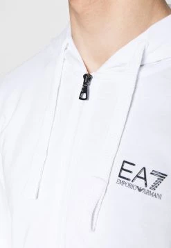 EA7 Emporio Armani Sweat à Capuche Zippé White Homme -EA7 Emporio Armani Soldes Magasin d82b5cfc4c1c49078f78d6486c6016aa