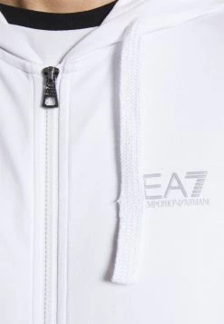 EA7 Emporio Armani Sweat à Capuche Zippé White Homme -EA7 Emporio Armani Soldes Magasin dd0850aac2634828b9f06f1f7f287521