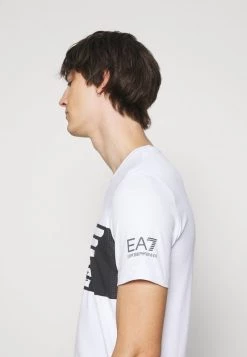 EA7 Emporio Armani T Shirt Imprimé White Homme -EA7 Emporio Armani Soldes Magasin e87a58951d414e4983412193bfd5c769