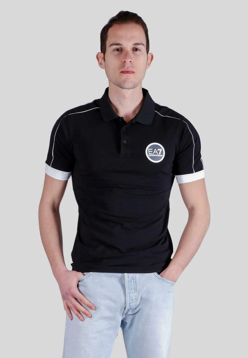 EA7 Emporio Armani LOGO GOMMATO Polo Black Homme 1 EA7 Emporio Armani LOGO GOMMATO Polo Black Homme