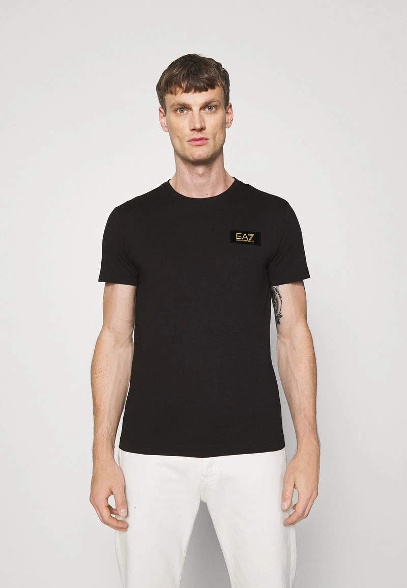 EA7 Emporio Armani Homme T Shirt Basique Black/gold Coloured 1 EA7 Emporio Armani Homme T Shirt Basique Black/gold Coloured