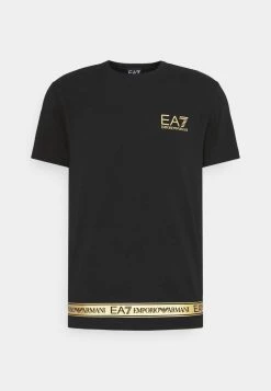 EA7 Emporio Armani Homme T Shirt Imprimé Black/gold -EA7 Emporio Armani Soldes Magasin f240537b4d2d435ea605813aa0fc1310