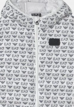 EA7 Emporio Armani HOODIE ECO DOWN MONOGRAM UNISEX Veste D'hiver Fancy White -EA7 Emporio Armani Soldes Magasin f50c7ad01157487b9e0e693fbf8cc410