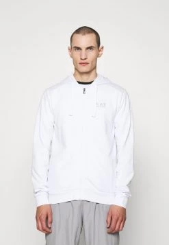 EA7 Emporio Armani Sweat à Capuche Zippé White Homme